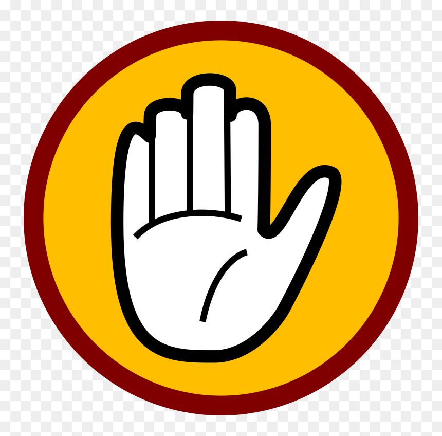 Stop Hand Caution - Avoid Repetition, HD Png Download - blank stop sign png