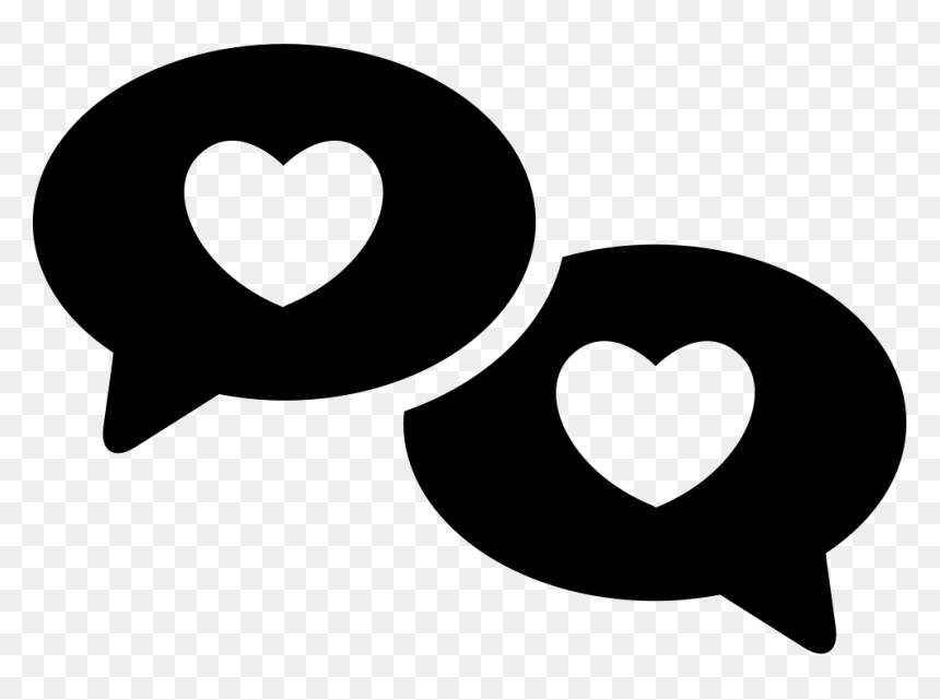 Love Chat Speech Bubles With Hearts - Icon, HD Png Download - love icon png