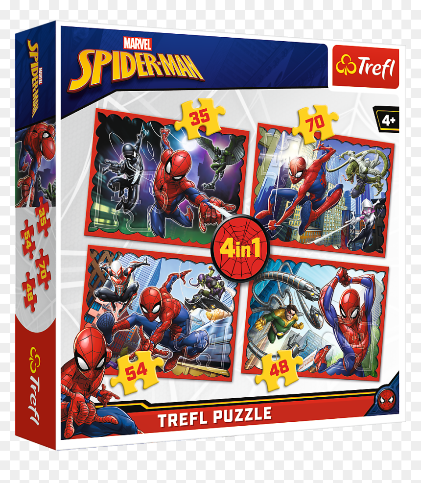 Trefl Puzzle 4w1, HD Png Download - spider man web png