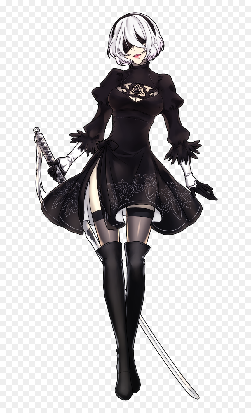 Nier - Automata - Nier - Automata 2b Cosplay Costume - Nier Automata 2b Boots, HD Png Download - nier automata 2b png