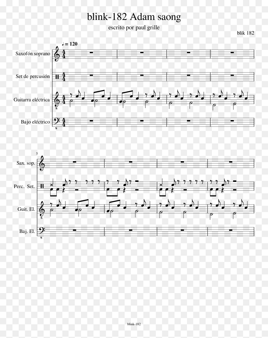 Doo Wop Sheet Music, HD Png Download - blink 182 png
