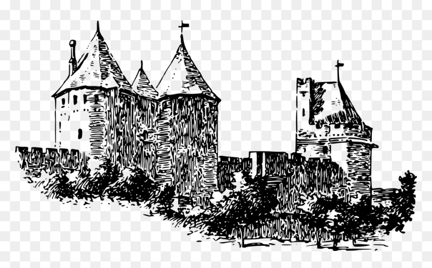 Cool Woodblock Images, Fort, Fortification, Fortified - Carcassonne Clipart, HD Png Download - cool cross png