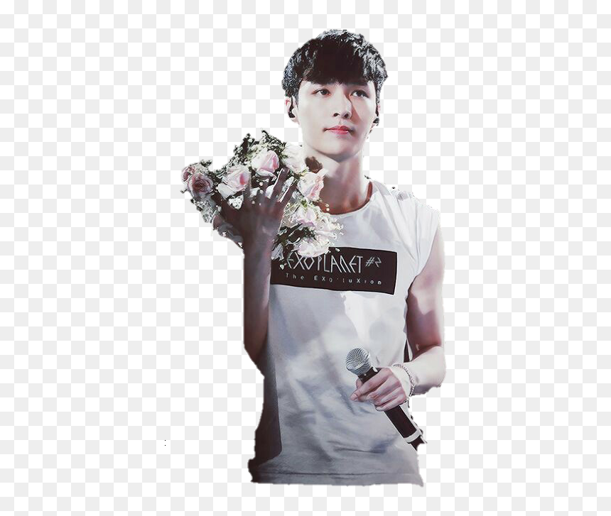 #lay #png #exo - Zhang Yixing With Flowers, Transparent Png - lay png