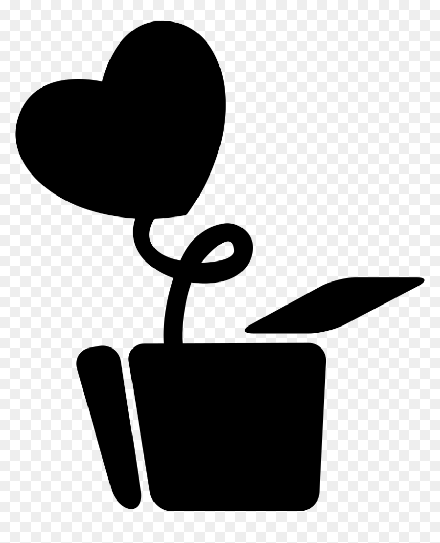 Love Plant With Heart Shaped Leaf In A Pot - Imagenes Hoja En Forma De Corazon, HD Png Download - black pot leaf png