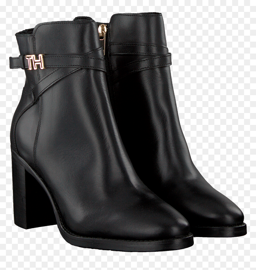 Black Tommy Hilfiger Booties Th Hardware High, HD Png Download - tommy hilfiger png