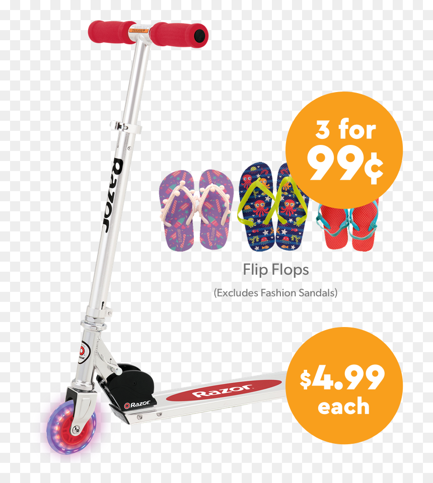 6 Flops La - Razor Scooter Light Up Wheels, HD Png Download - razor scooter png
