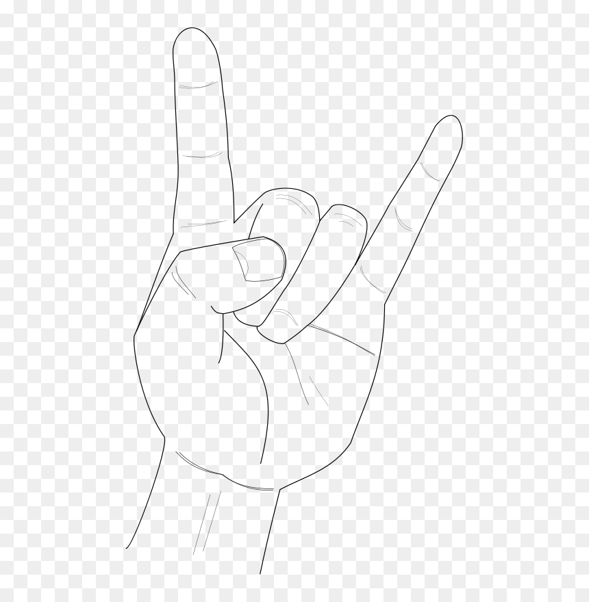 Manos Cuernos Heavy Png, Transparent Png - hand drawn underline png