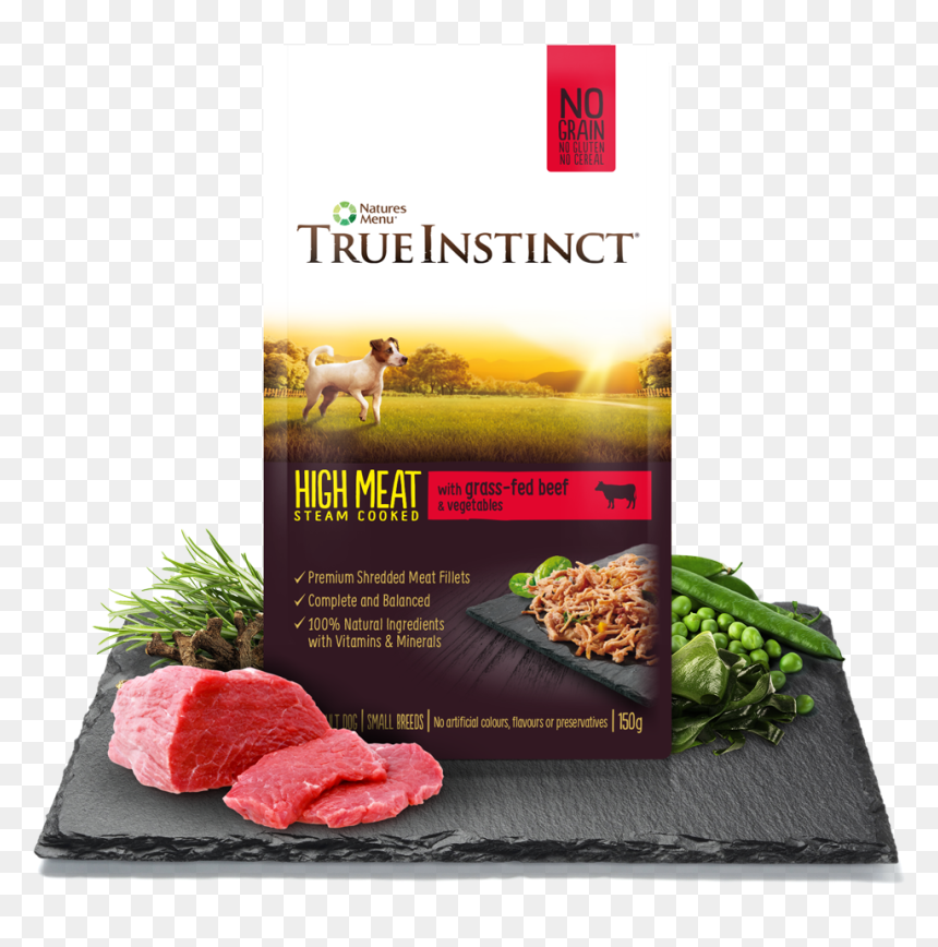 True Instinct High Meat Small Dogs, HD Png Download - cooked meat png