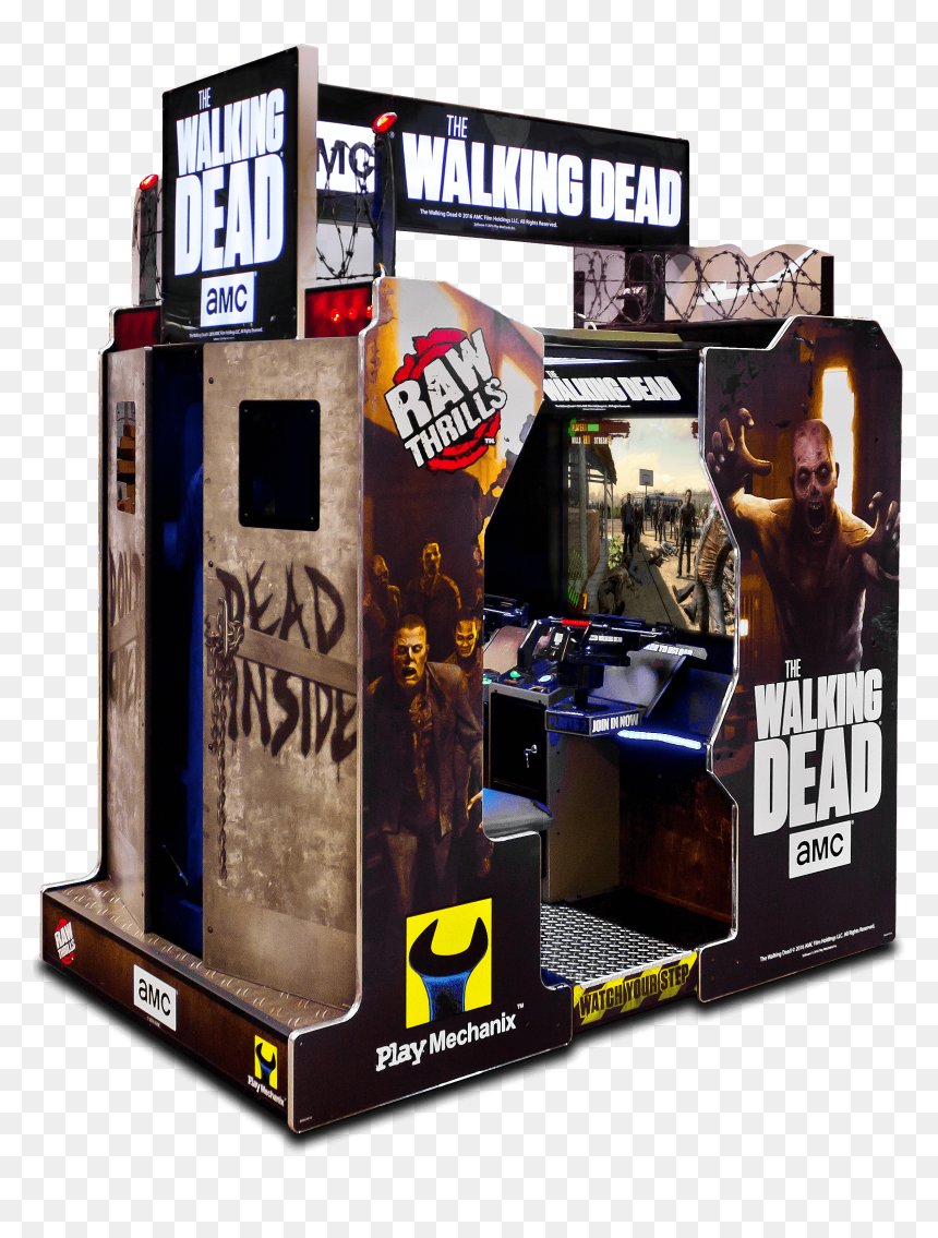 Twd Arcade Cabinet 3 4 Final 1 - Amc The Walking Dead Arcade Game, HD Png Download - arcade cabinet png