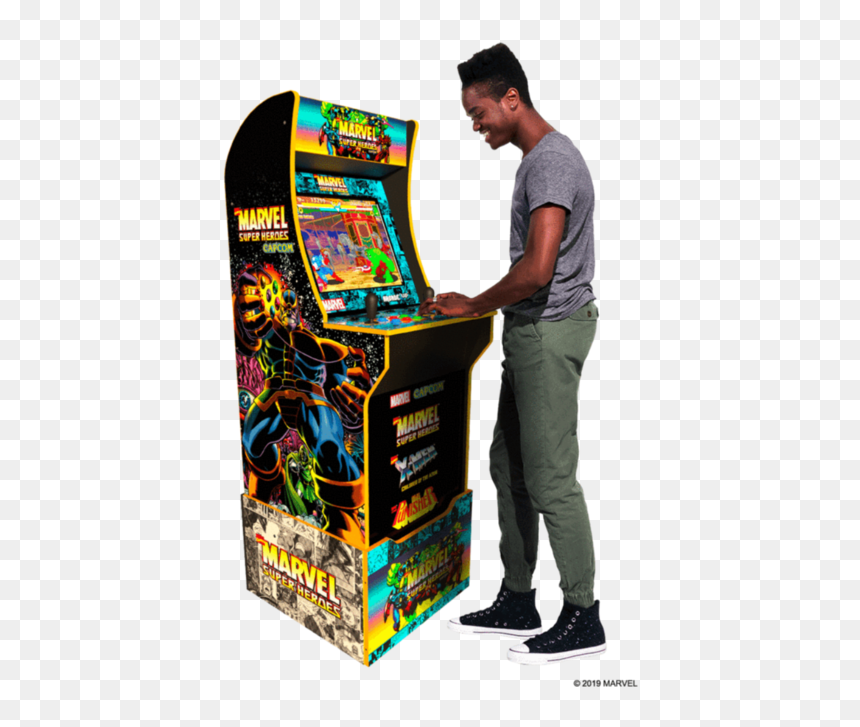 Arcade1up Games Cabinets Head To The Uk Image - Marvel Super Heroes Arcade 1up, HD Png Download - arcade cabinet png