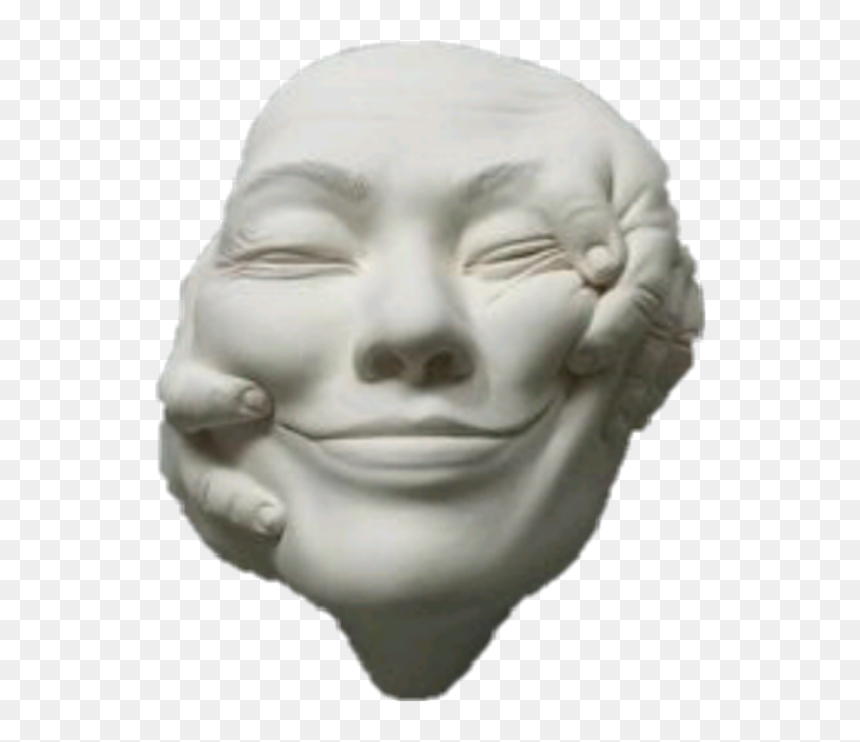 #face #smile #sculpture #hands #weird #odd - Sculpture, HD Png Download - weird face png
