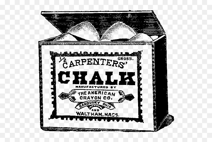 Vintage Products Illustration - Black And White Chalk Box, HD Png Download - chalk clipart png