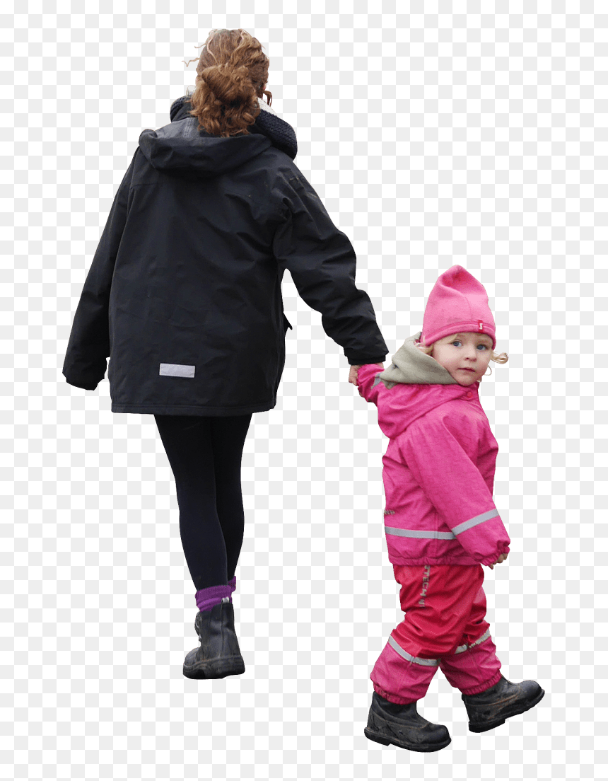 In The Rain - People Winter Png, Transparent Png - kid walking png