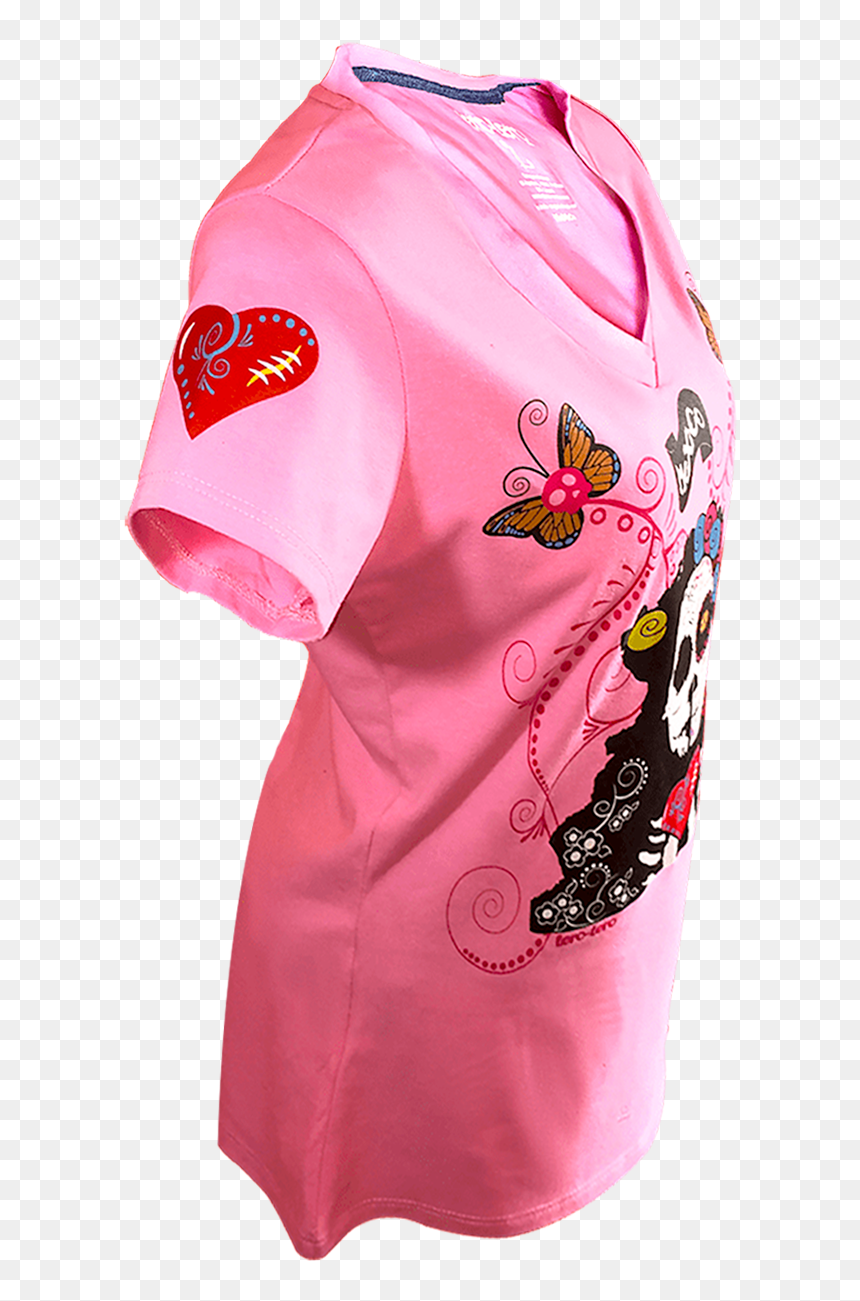 Imagen De Lado Izquierdo De Una Playera En Color Rosa - Backpack, HD Png Download - mariposas volando png