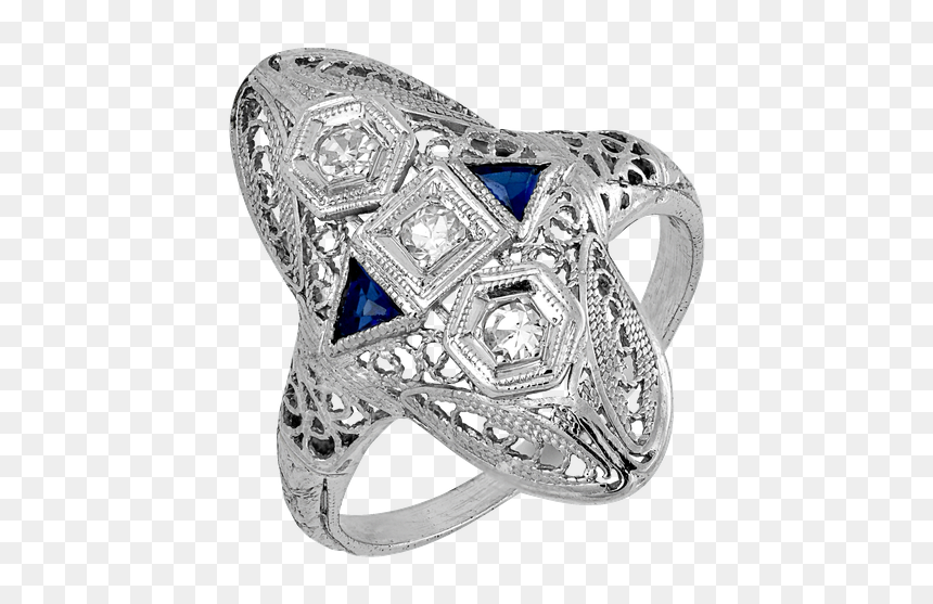 Vintage Three Stone Ring - Pre-engagement Ring, HD Png Download - jewlery png