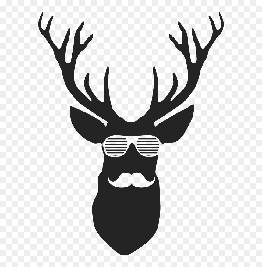 Hipster Deer Rubber Stamp - Sunglasses Party, HD Png Download - png hipster