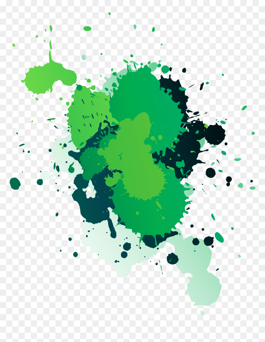 Splash Of Green Paint, HD Png Download - splat png