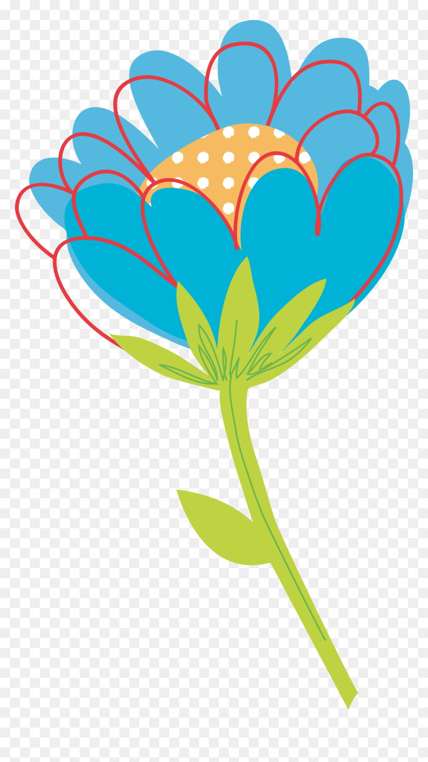 Flower Clipart Blue, HD Png Download - png flowers vectors