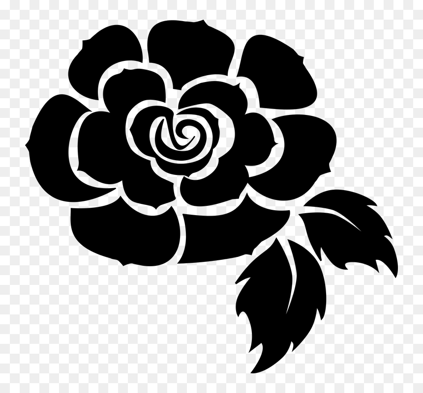Flower Black And White Vector, HD Png Download - png flowers vectors