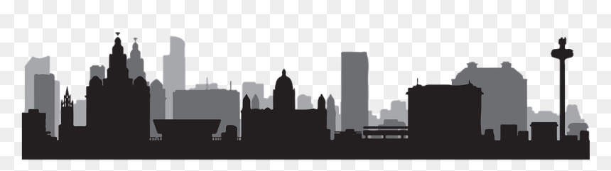 Liverpool Skyline Black And White, HD Png Download - city skyline png