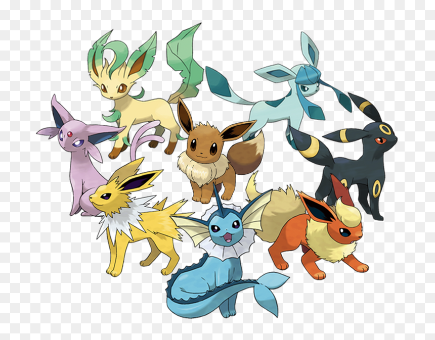 Evoluciones De Eevee Pokemon Sol, HD Png Download - eevee png