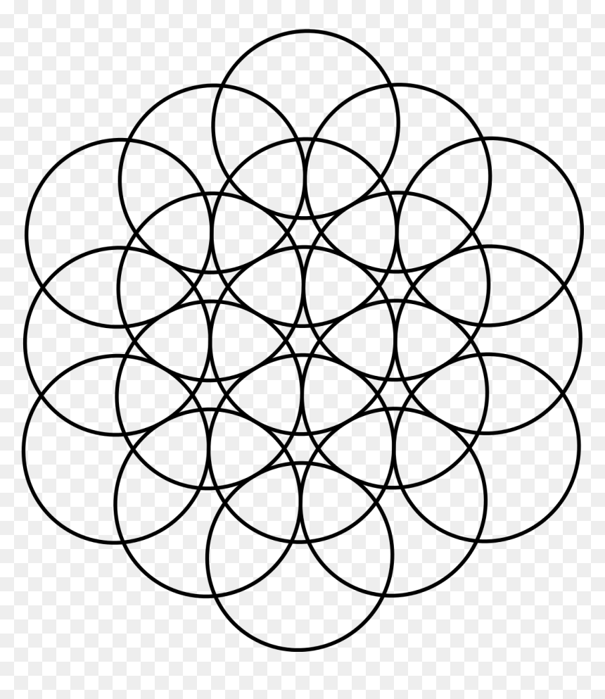 Flower Of Life 19 Circles, HD Png Download - flower of life png