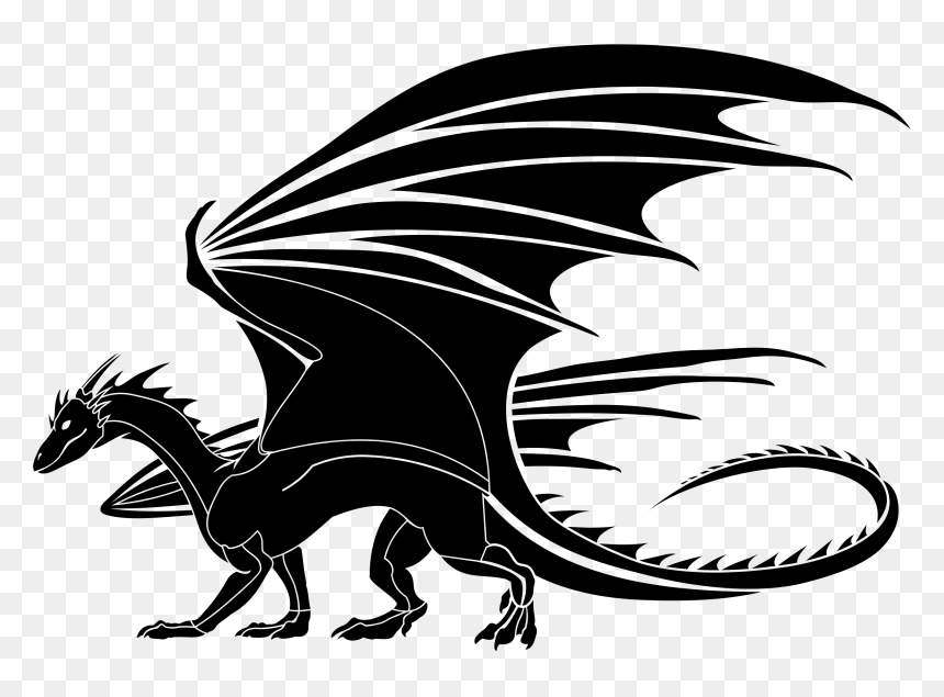 Dragon Black And White Clipart, HD Png Download - chinese dragon png