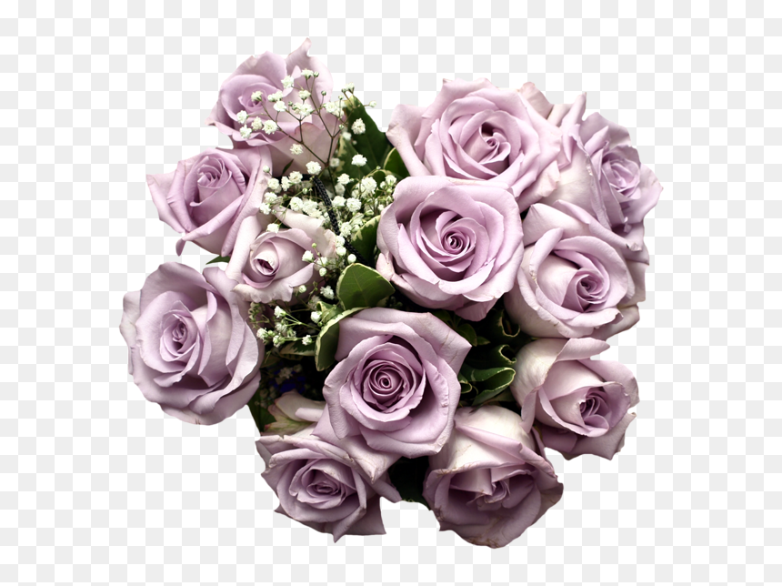 Light Purple Roses Bouquet, HD Png Download - purple flowers png