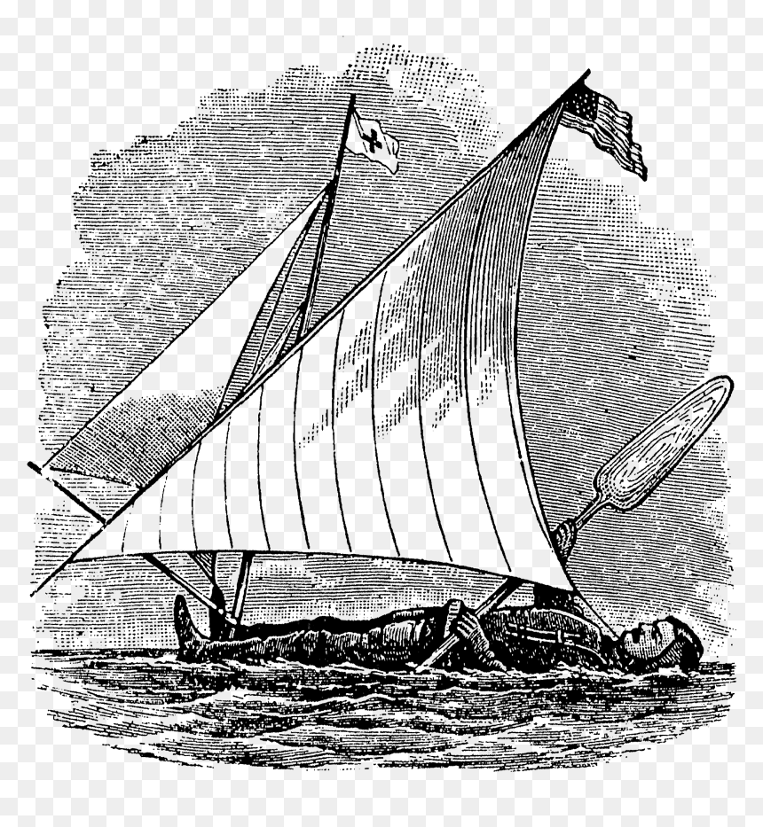 Victorian Inventions Manboat Free Vintage Clip Art - Sail, HD Png Download - sail png