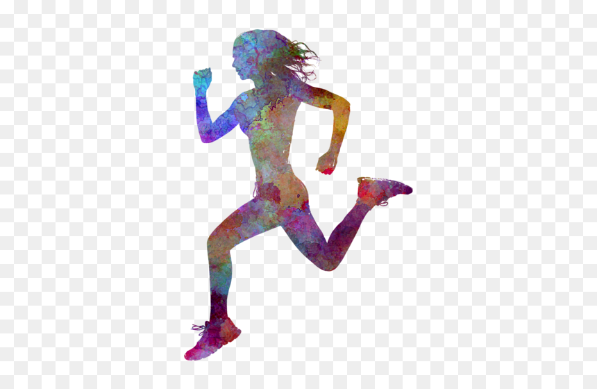 Girl Running Drawing Easy, HD Png Download - runner silhouette png
