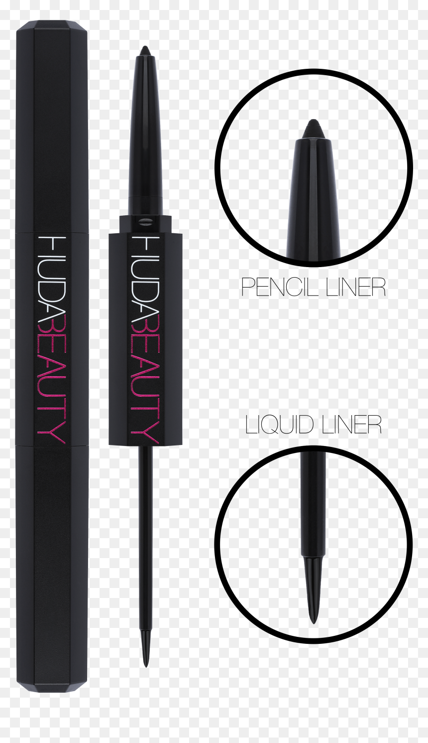 Life Liner Duo Pencil & Liquid Eyeliner, , Hi-res - Life Liner Huda Beauty, HD Png Download - white liquid png
