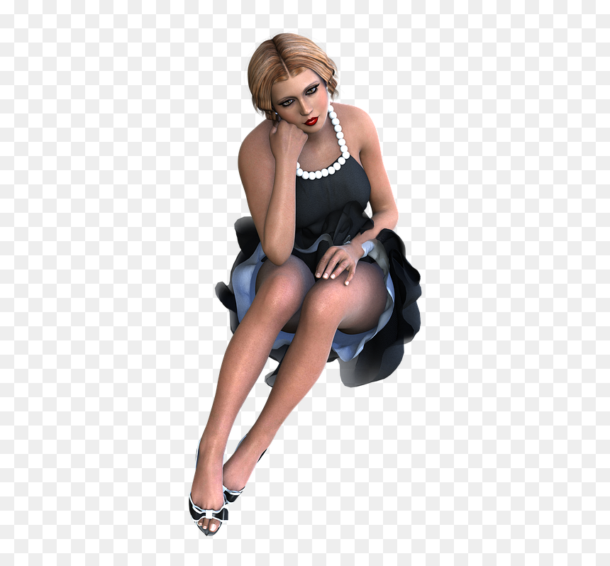 Dama, Plantean, Modelo, Mujer, 3d, Digitales, Hacer - Sitting, HD Png Download - mujer modelo png