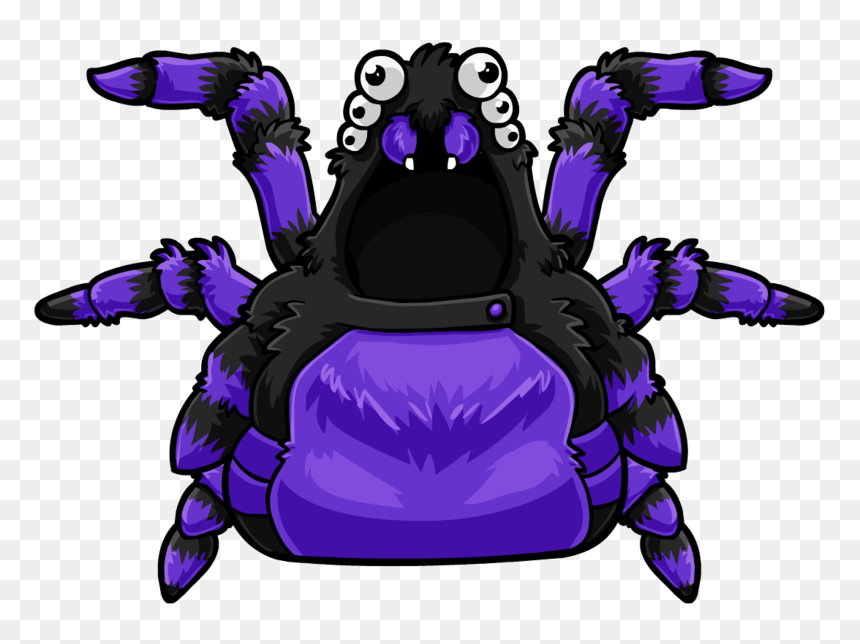Purple Spider Costume - Club Penguin Spider Costume, HD Png Download - spider cartoon png