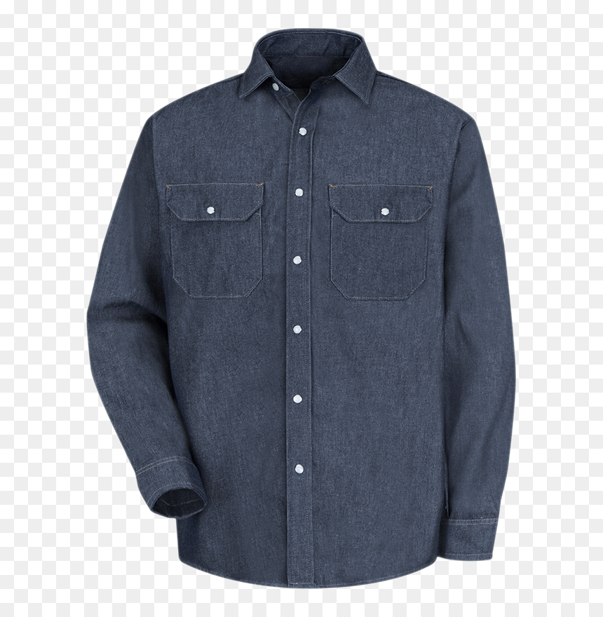 Men"s Long Sleeve Deluxe denim Shirt - Red Kap Denim Shirt, HD Png Download - denim png