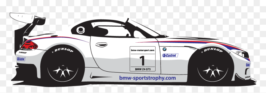 Bmw Z4 Gt3 Silhouette, HD Png Download - car illustration png