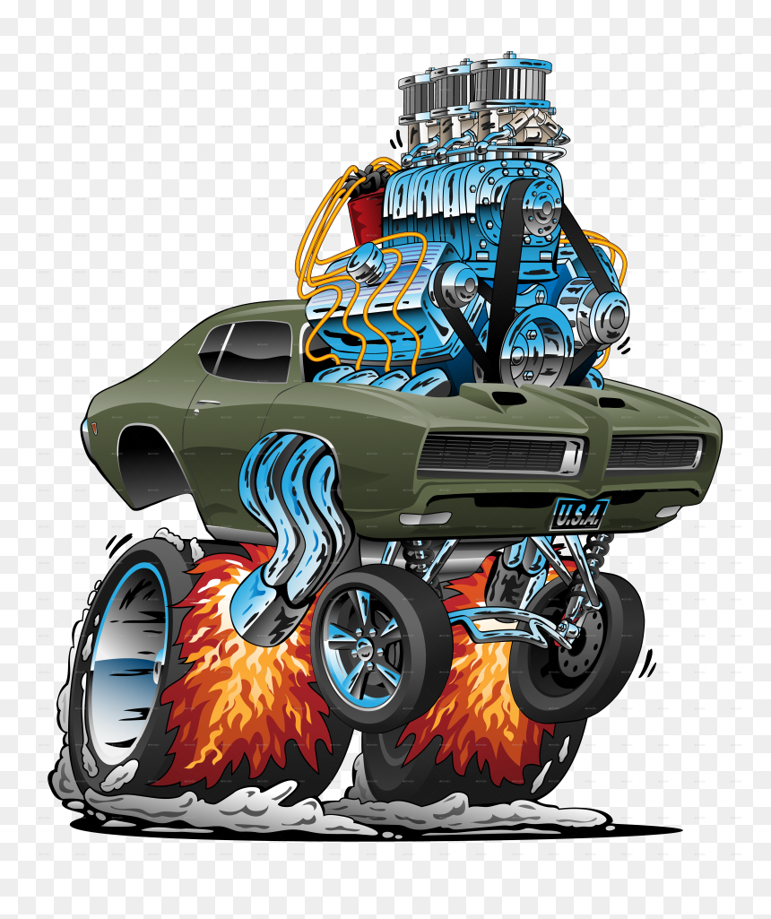Hot Rod Illustration, HD Png Download - car illustration png