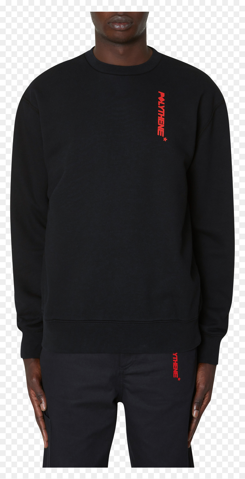 Metal Rod Crewneck Sweatshirt, Black/red, Hi-res - Long-sleeved T-shirt, HD Png Download - metal rod png