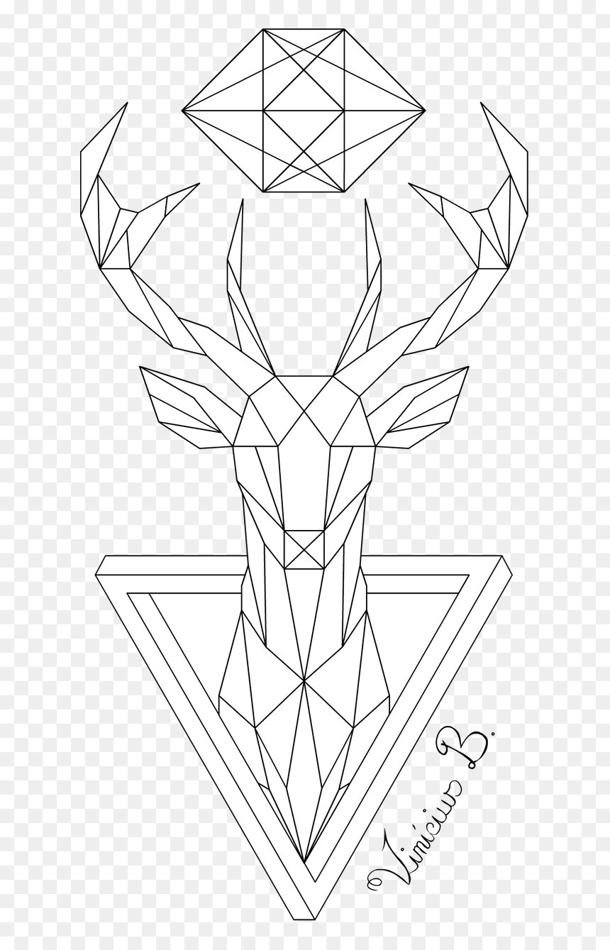 Geometric Deer Transparent, HD Png Download - lineas rectas png