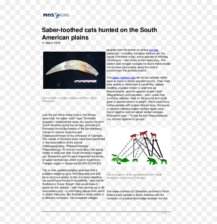 Text Page, HD Png Download - saber tooth tiger png