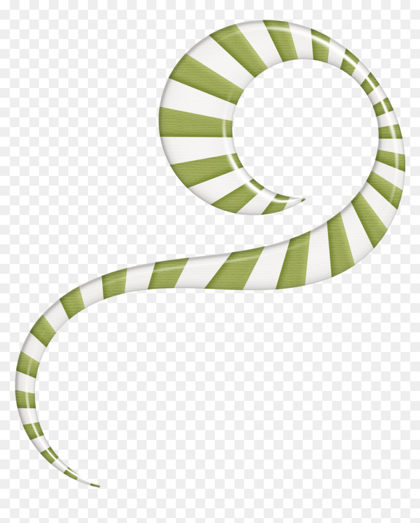 Christmas Green Candy Cane Swirl Clip Art, HD Png Download - green swirl png