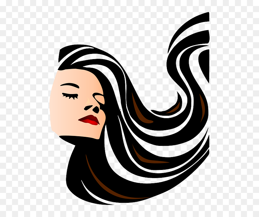 Long Hair Clip Art, HD Png Download - cabelo png