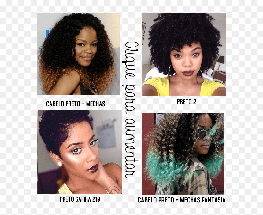 Dicas De Cabelos Pretos Cacheados E Crespos - Cabelo Colorido Cacheado Nas Pontas, HD Png Download - cabelo png