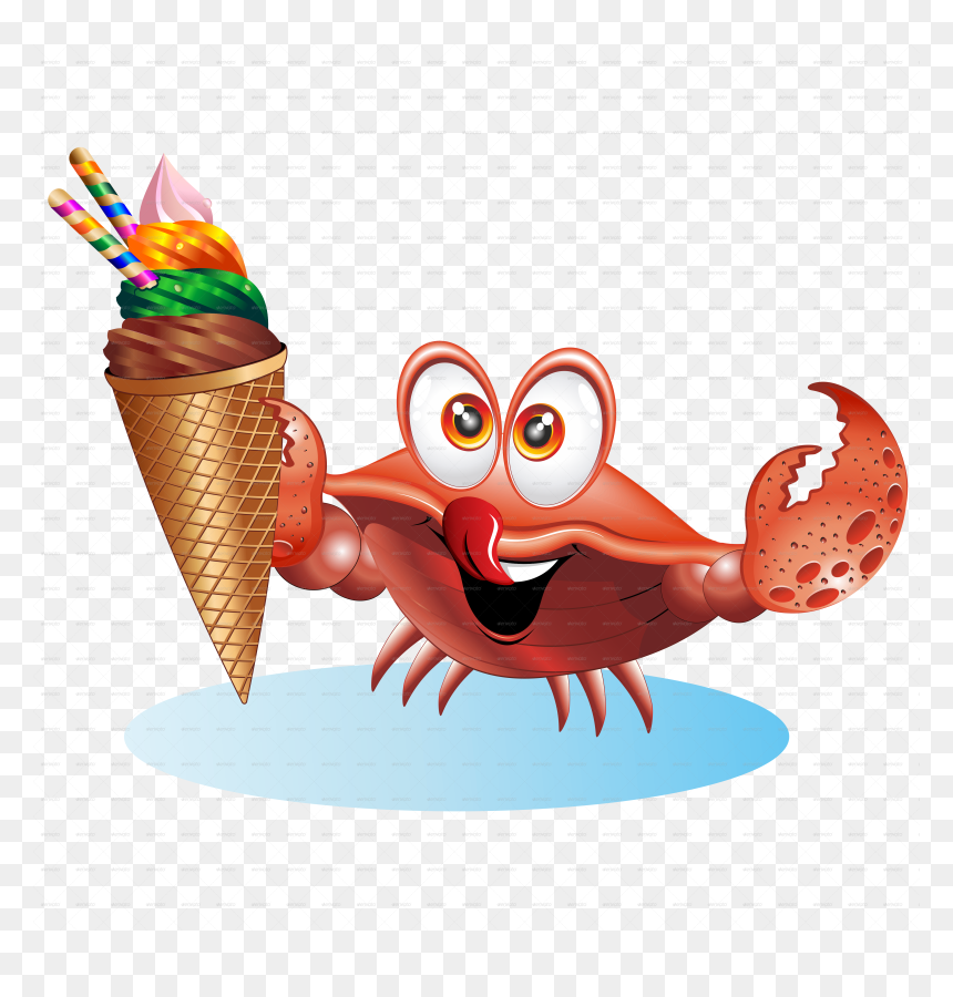 Crab Drinking Clipart, HD Png Download - crab cartoon png