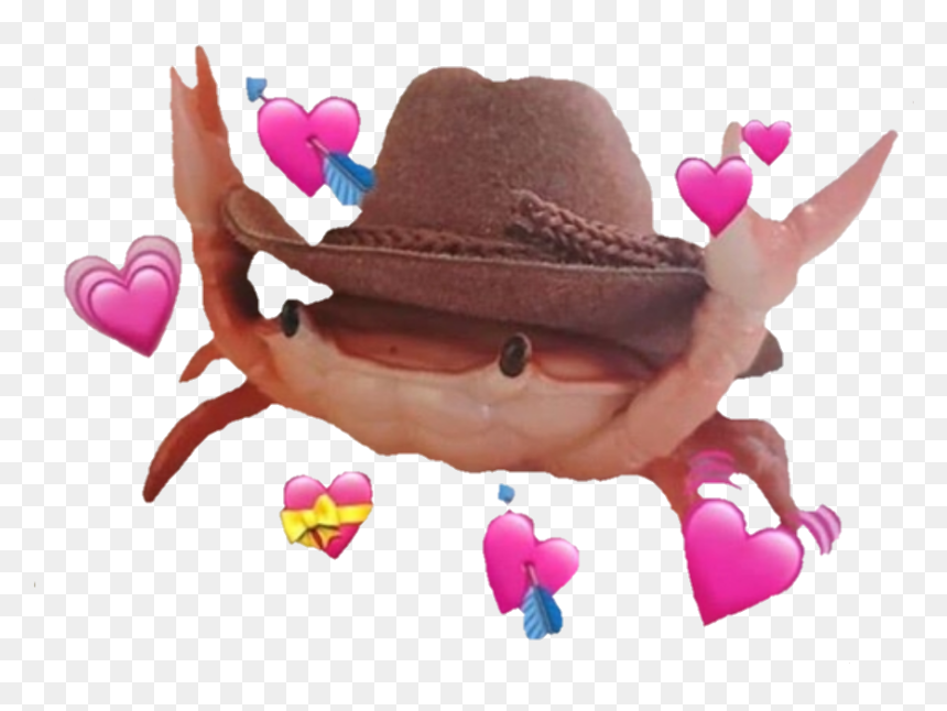 #wholesome #wholesomememes #crab #png #pngs #aesthetic - Crab With Cowboy Hat, Transparent Png - crab cartoon png