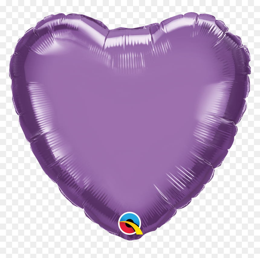 18 Heart Quartz Magenta Plain Foil Qualatex, HD Png Download - purple balloons png