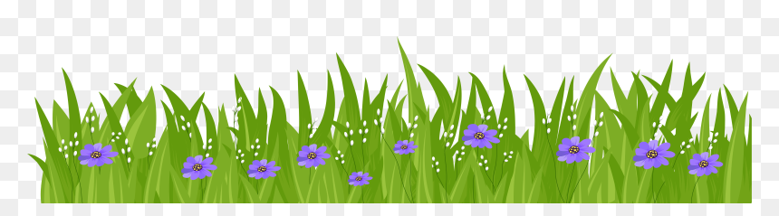 With Purple Flowers Transparent - Grass With Flowers Clipart, HD Png Download - purple divider png