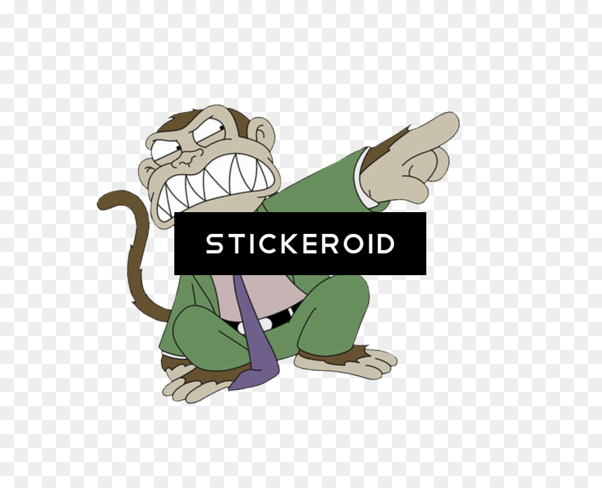 Character,logo,clip Art,tail - Family Guy Monkey Man, HD Png Download - cartoon alligator png