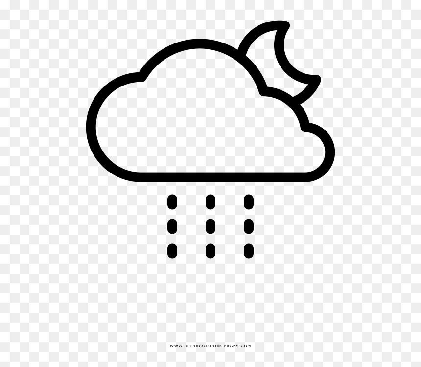 Rain Cloud Coloring Page - Desenho Do Clima, HD Png Download - clouds drawing png