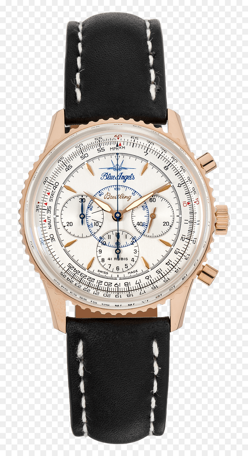 Navitimer Montbrillant Blue Angels Le Rose Gold Automatic - Breitling Navitimer 41 White, HD Png Download - blue angels png