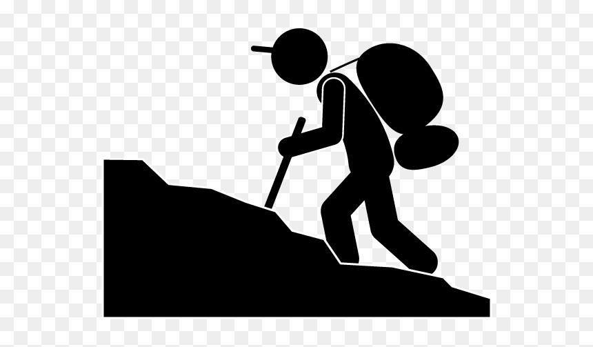 Climbing Mountaineering Computer Icons Pictogram Clip - Mountain Climbing Clipart Black And White, HD Png Download - mountain climber png